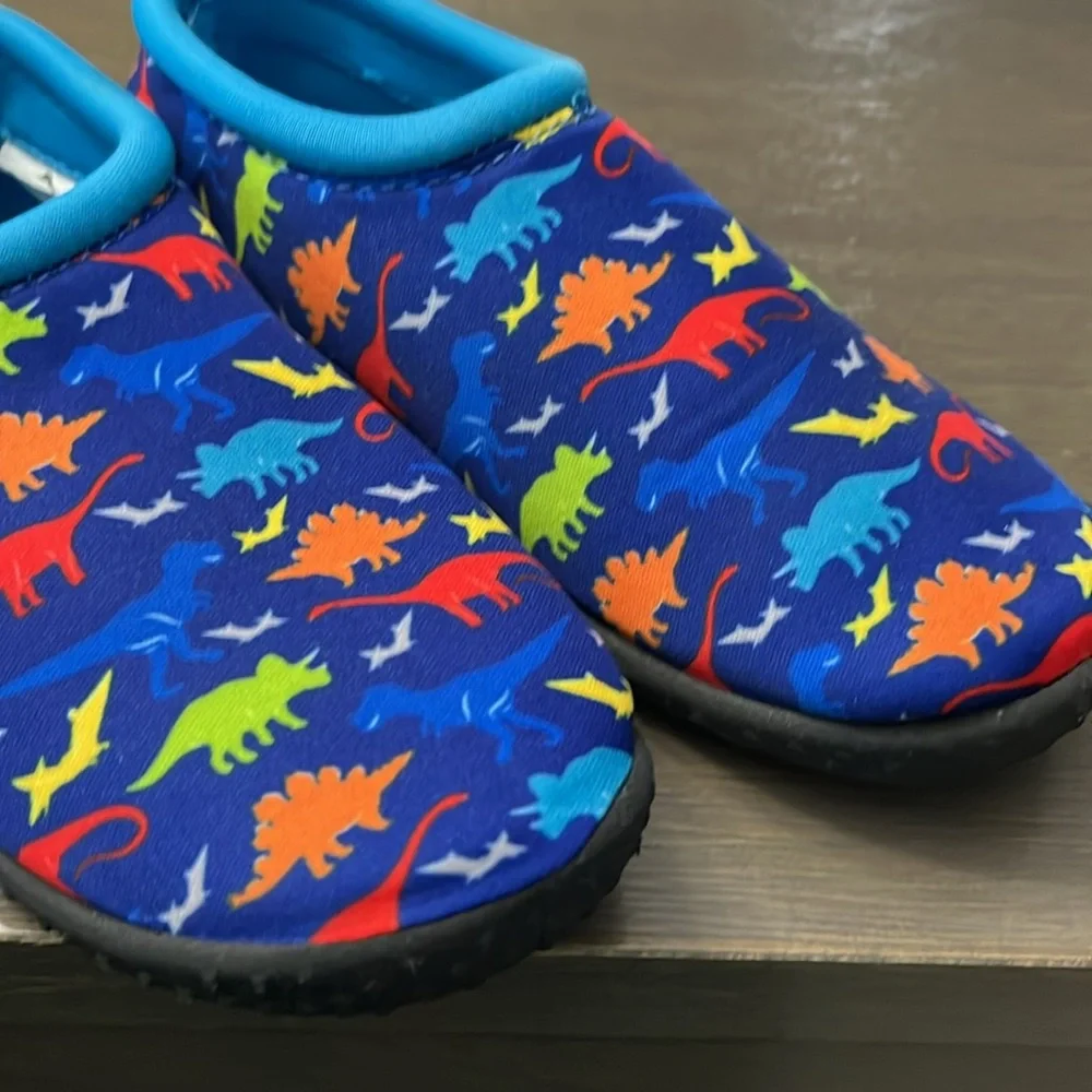 Tommy Bahama Kids Water Shoes - Blue with Dinosaur Print. 13/1